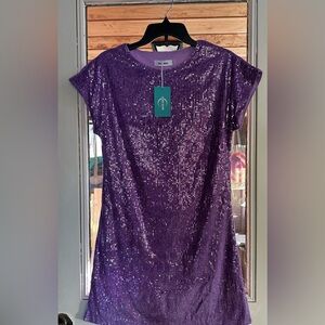 Purple Sequin mini Dress
